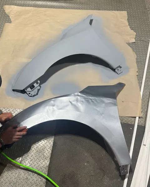Fender during sanding and painting