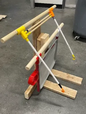 Mobilitray prototype clipped onto a posterior walker